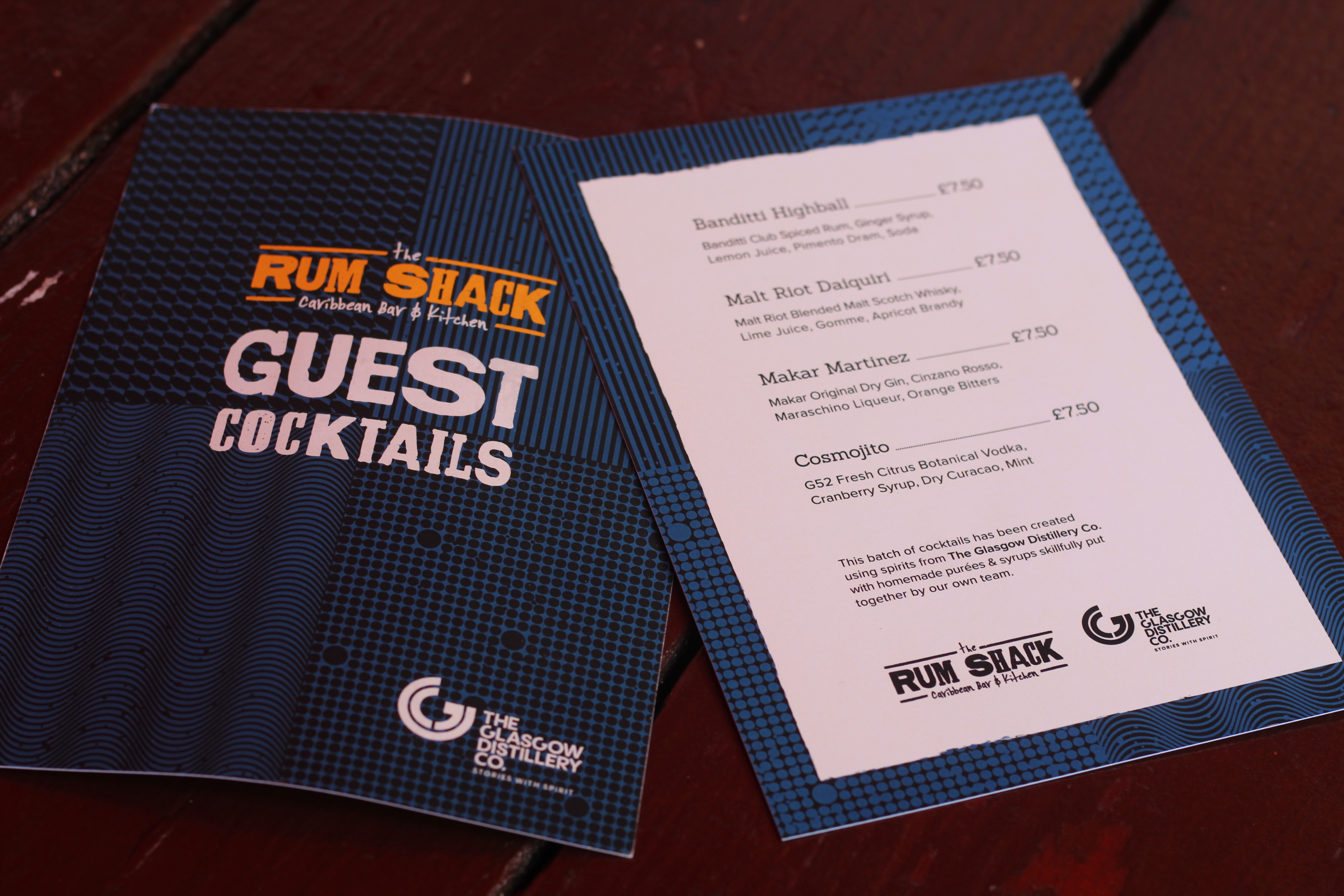 Guest Cocktails at The Rum Shack The Glasgow Distillery Company Ltd